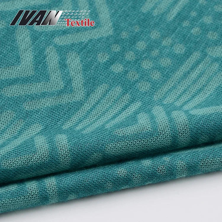 New design soft lightweight knit jersey custom burnout recycle polyester lenzing viscose fabric