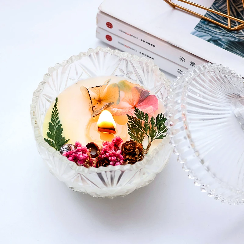 Wholesale Candy Jar Fashion Shape Glass Bowl Storage Pot Storage With Lid