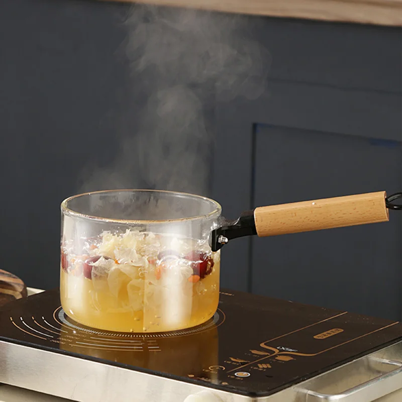 Wholesale Clear Safe Pyrex Glass Cookware Household kitchen cookware glass pot High borosilicate glass cooking pot