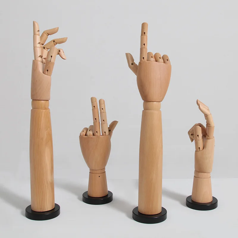 Solid wood hand mannequin props joint gloves display rack jewelry rings real hand model clothing store window props