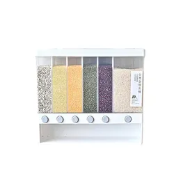 Dry Food Dispenser Wall mounted rice container Bulk food storage Grain Canisters can accommodate six kinds of grains