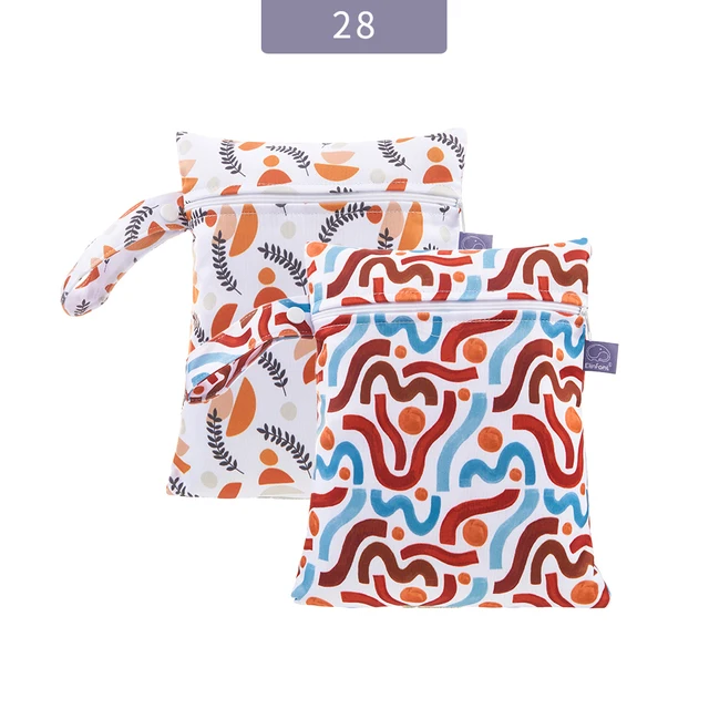 Elinfant Customized Waterproof 18*25cm Mini Size Single Zipper Pocket Digital Print Tote Baby Cloth Diaper Wet Bag Easy Carry