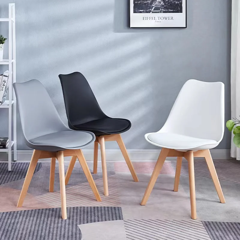 Classical Design Modern Dining Room Furniture Plastic Back And Seat Dining Chairs With Cushion