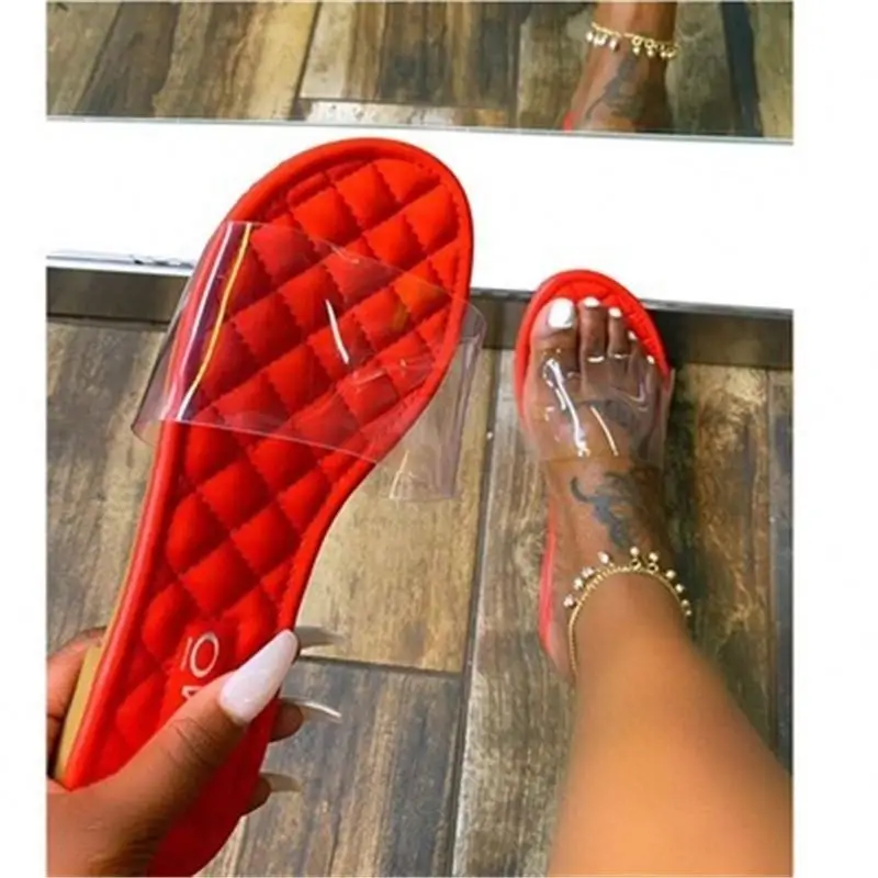 2022 Rhinestone Flip Flops Summer Casual Slippers Gradient Slides Shoes Fashion Women Crystal Bling Beach Slides Sandals