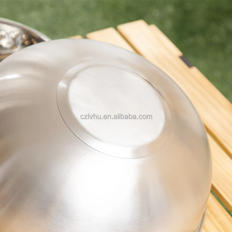 Commercial Stainless Steel Portable Kitchen Cooking Wok Non-Stick Camping Pan for Hiking Barbecues Outdoor Iron Cookware