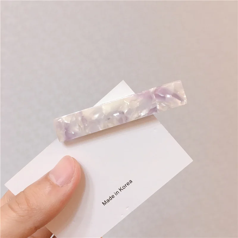 Wholesale Fashion Waterproof Durable Acetate Rectangle Barrettes Hair Clips Hair Accessories Women Girls