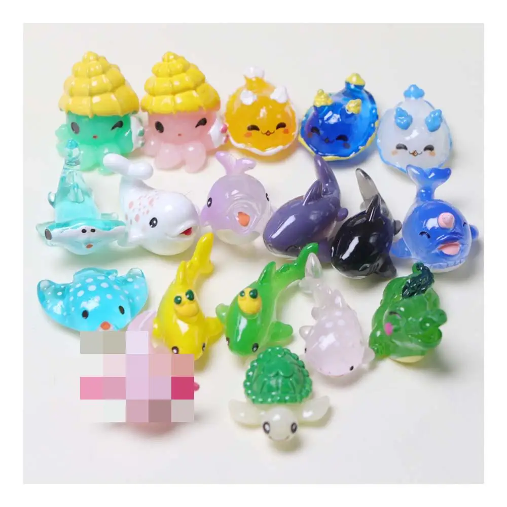 Миниатюрные Мультяшные морские животные 100х горб Кит черепаха Акула дельфин океан рыбы миниатюрная Ландшафтная фигурка игрушка