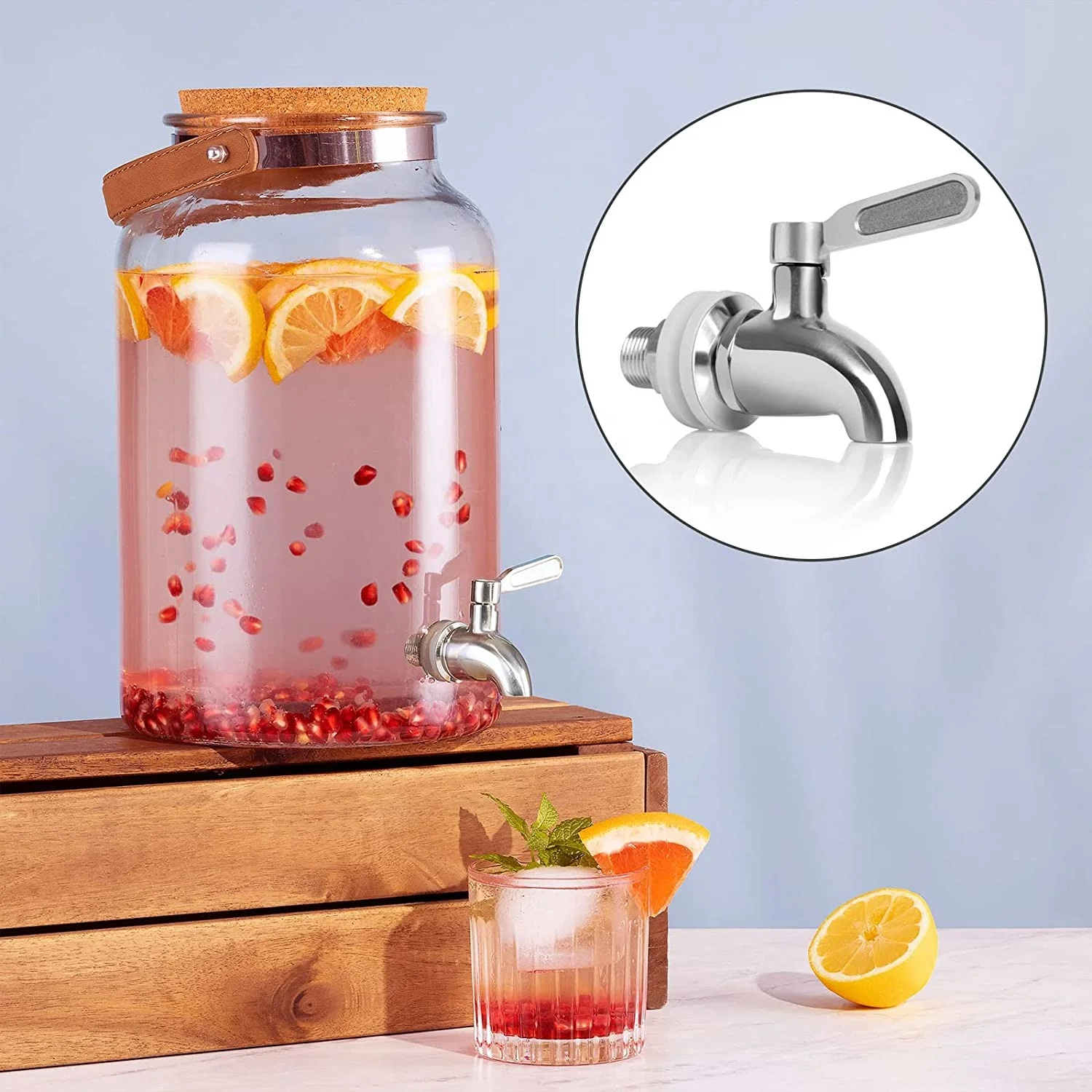 Stainless Steel Drinks Dispenser Tap Replacement Cone, 304 Wine Juice Swivel Tap Beer Tap Water Dispenser for Beer Barrel