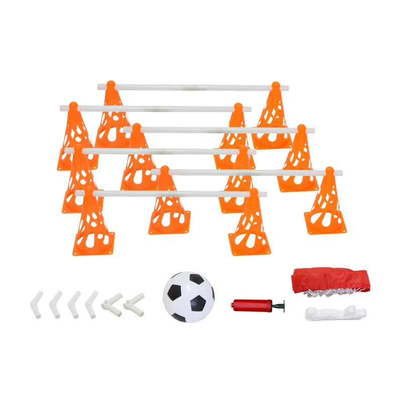 2 in 1 Soccer goal set with agility cone and soccer ball soccer training equipment for kids