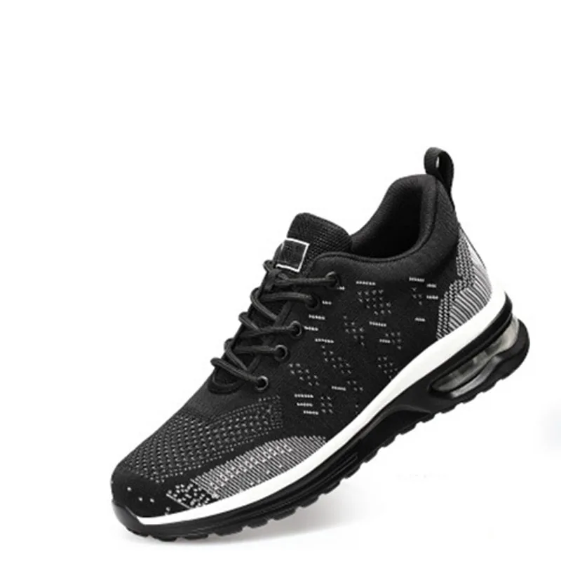 Anti hit anti puncture fly woven surface air permeable work shoes summer labor protection shoes male