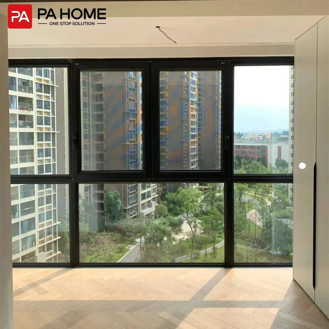 PA Foshan стильные Алюминиевые Двойные Стеклянные балконные плавно раздвижные окна