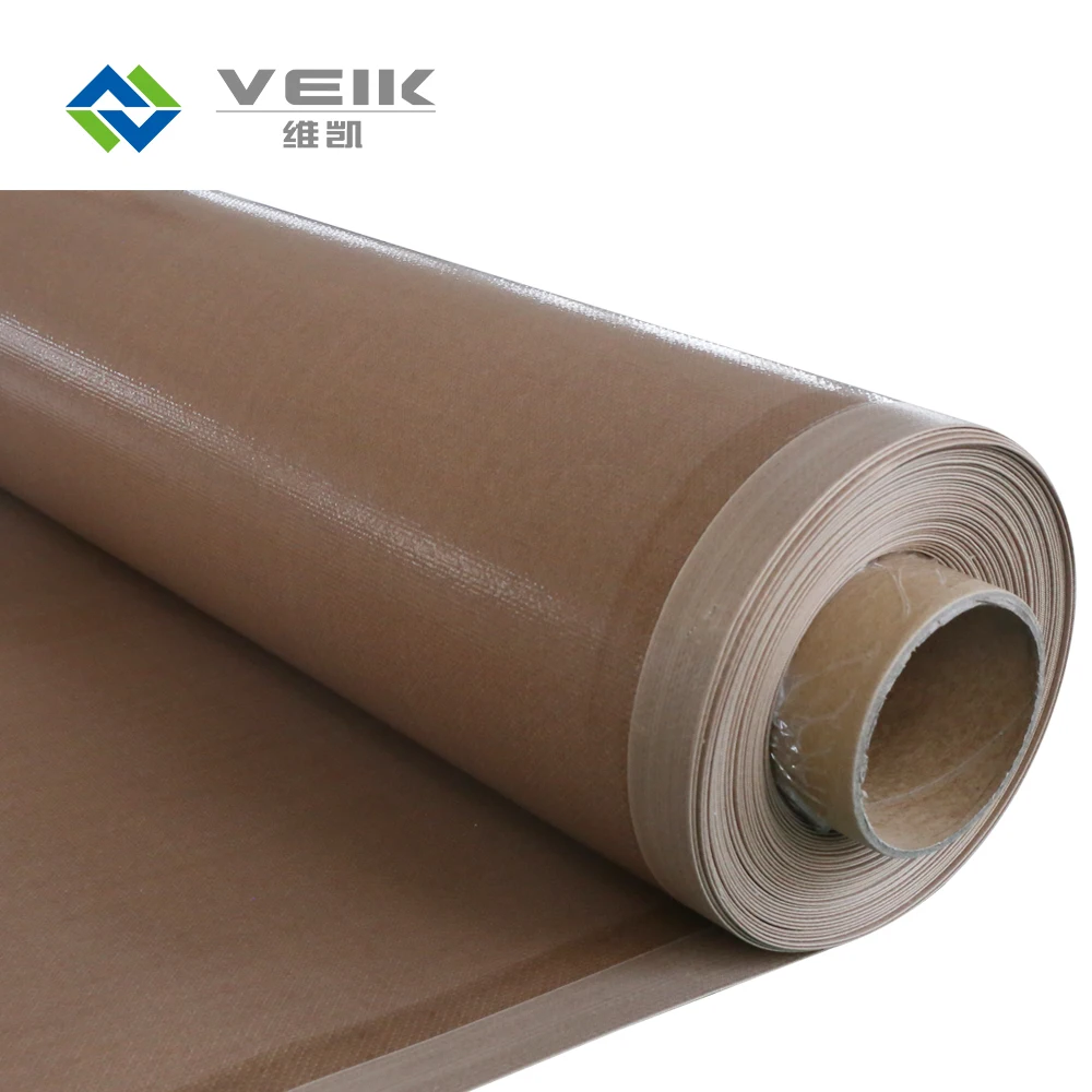 0.3mm thick PTFE  coated fiberglass fabric brown color heat resistant