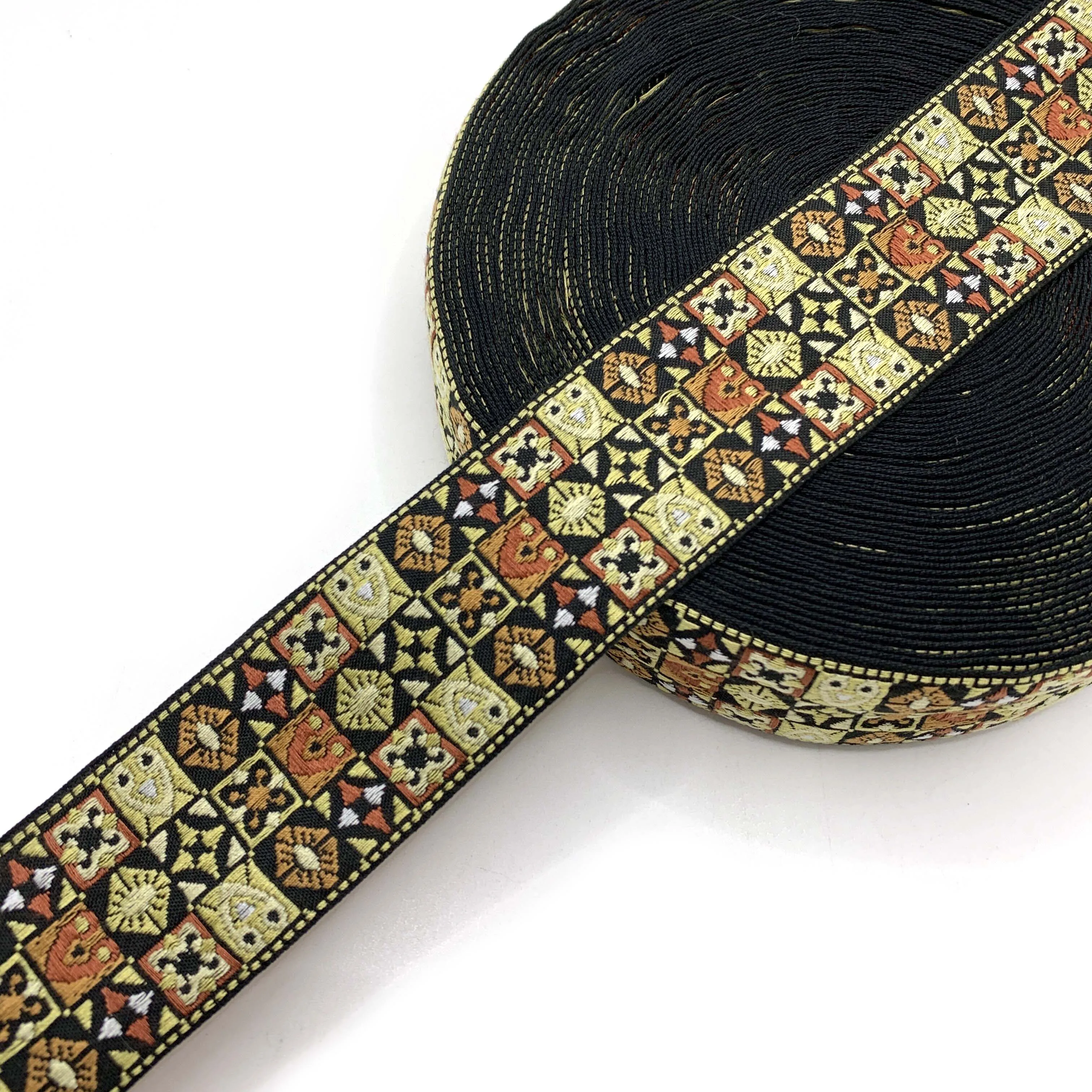 For Garment Accessory Stock Eco-friendly 5 CM Exquisite Patterns National Ethnic Wind 100% Polyester Jacquard Webbing