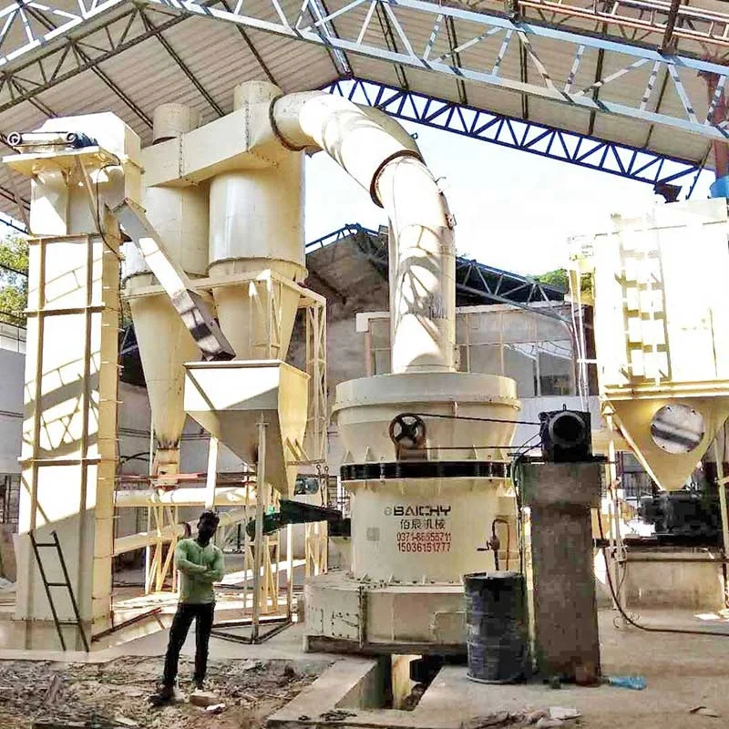High Output Gypsum 2 micron calcite Grinding Process Plant Line, 200Mesh Calcium Carbonate Barite Kaolin Powder Raymond Mill