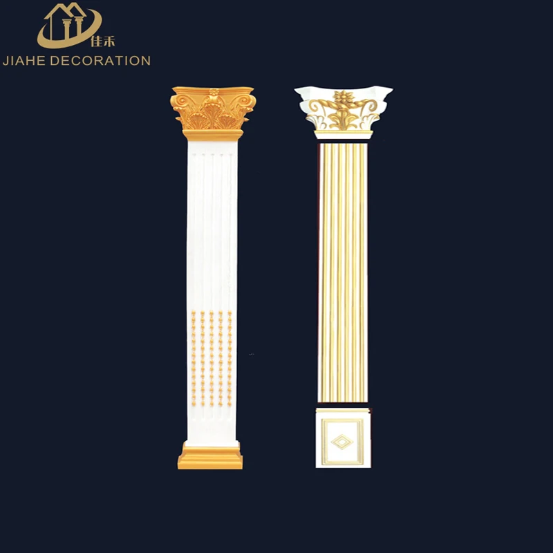 
customized paint gold bronze colour deluxe high quality polyurethane/PU foam flat plane roman columns 