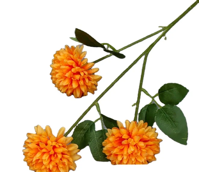 Ping Pong Chrysanthemum Wedding Simulation Flower Wedding Hall Living Room Decoration Flower Three-headed Chrysanthemum