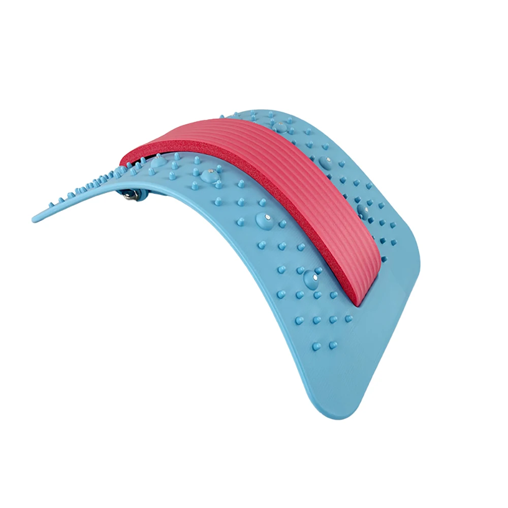 Easy adjustable silica gel decompression lumbar back spine stretcher massager cracker