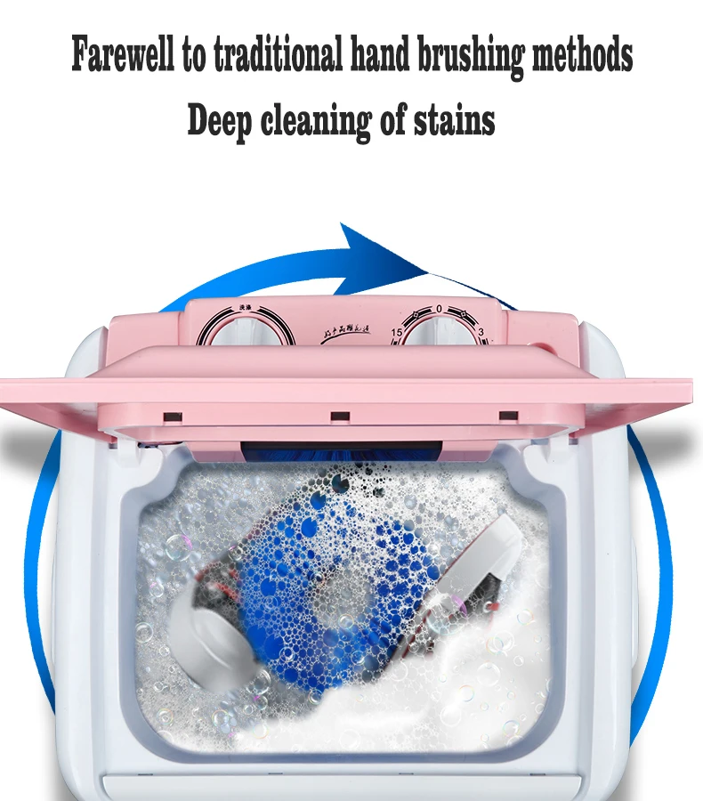 Household semi-automatic single drum shoe washing machine, large capacity dual purpose washing machine, small size
