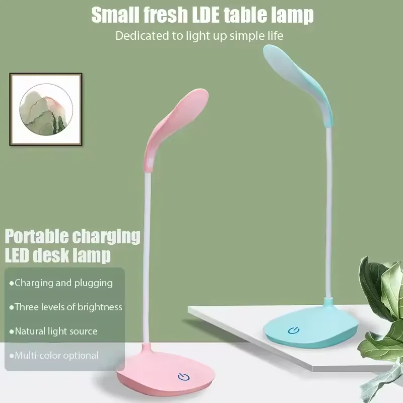 Portable Office Touch Dimming Table Lamp Rechargeable Battery Led Stand Bedroom Eye Protection Desk Lamp Table Top Lanterns