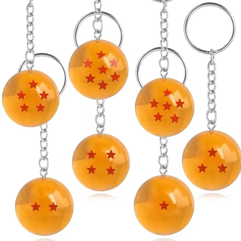 Wholesale High Quality Anime Goku Dragon Ball Super 1-7 Stars Cosplay Crystal Keychain