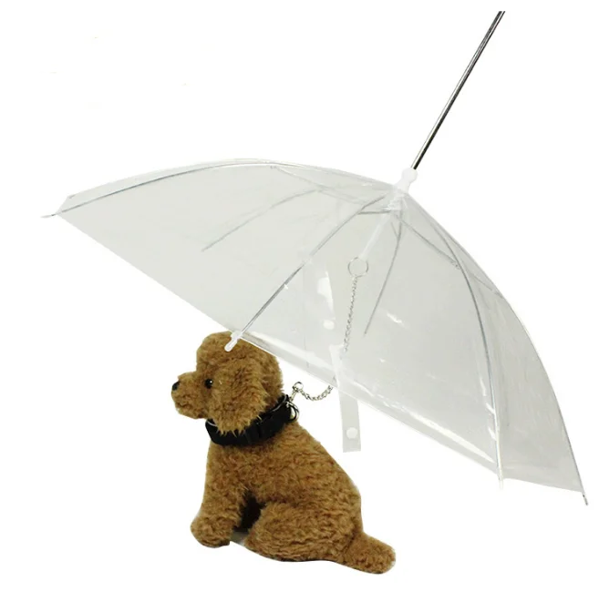 Transparent Pet Umbrella pet Dog Rain Gear with Dogs Leads / waterproof Pet Dog Umbrella