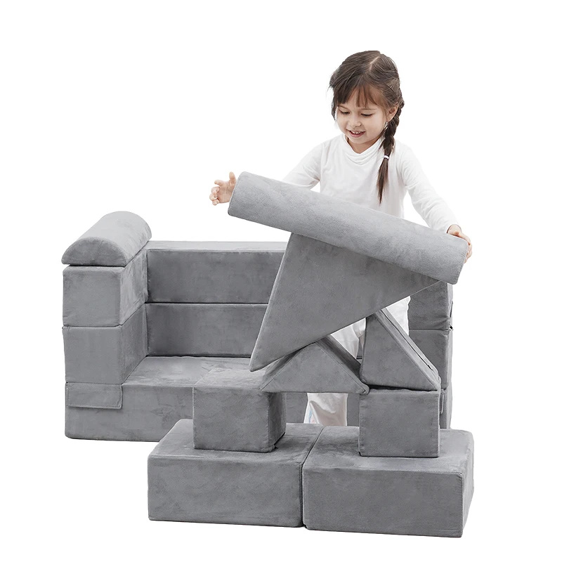 New Design Living Room Kids Play Couch Multi-function Fold Foam Sofa For Toddler PLAY Modular Children Foam Sofa