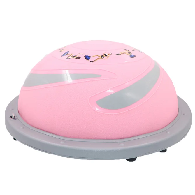 Explosion Proof Anti-skid Balance Trainer 60 cm Diameter Half Ball with Resistant Band and Pump for Core Training Home Workout