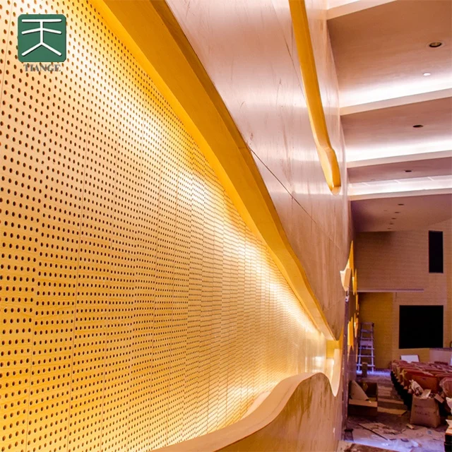 Building Project/TianGe 3M Solied Wood Decor Mdf Perforated Board 3D Model Design Wooden Acoustic Panels