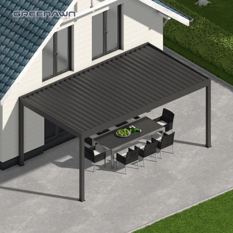 Custom color aluminum outdoor automatic opening pergola a feritoia pergola bioclimatica 3x3