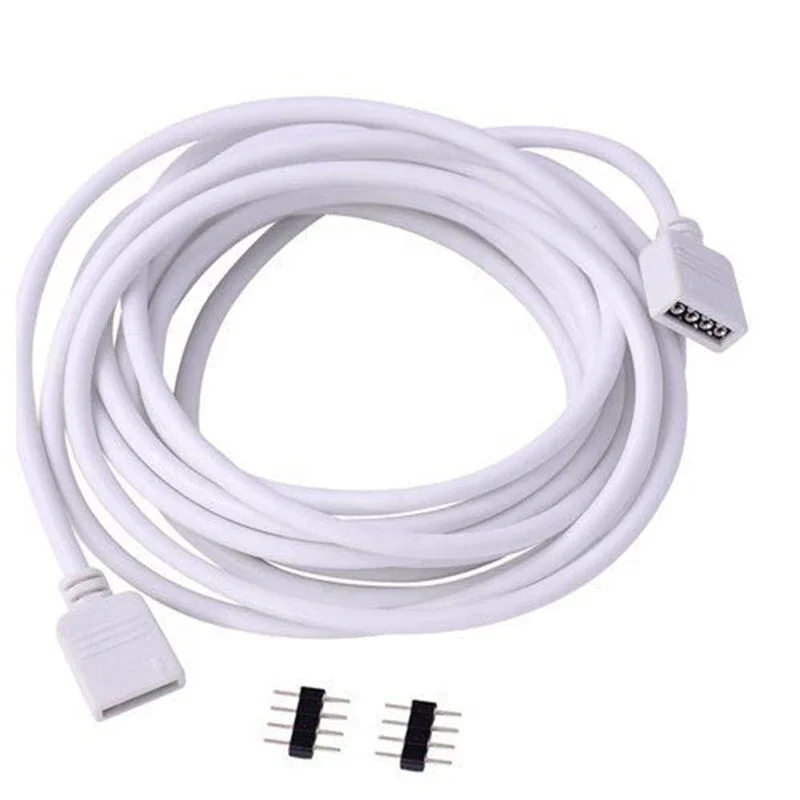 4PIN RGB удлинитель кабеля соединитель 1 м 2 3 5 10 DC 12 В черный мужской женский провода для 2835 5050 светодиодной ленты