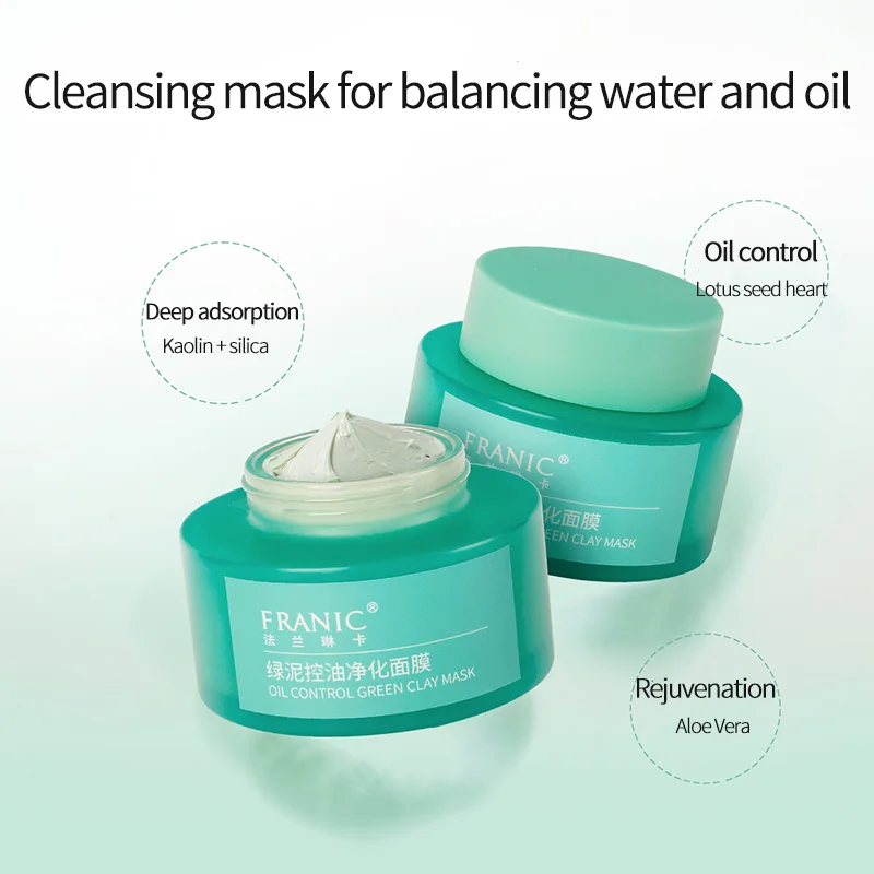 Wholesale Custom Private Label Claymask Kaolin Facial Green Mud Skin Care Cleansing Face Mask Clay For Sensitive Skin