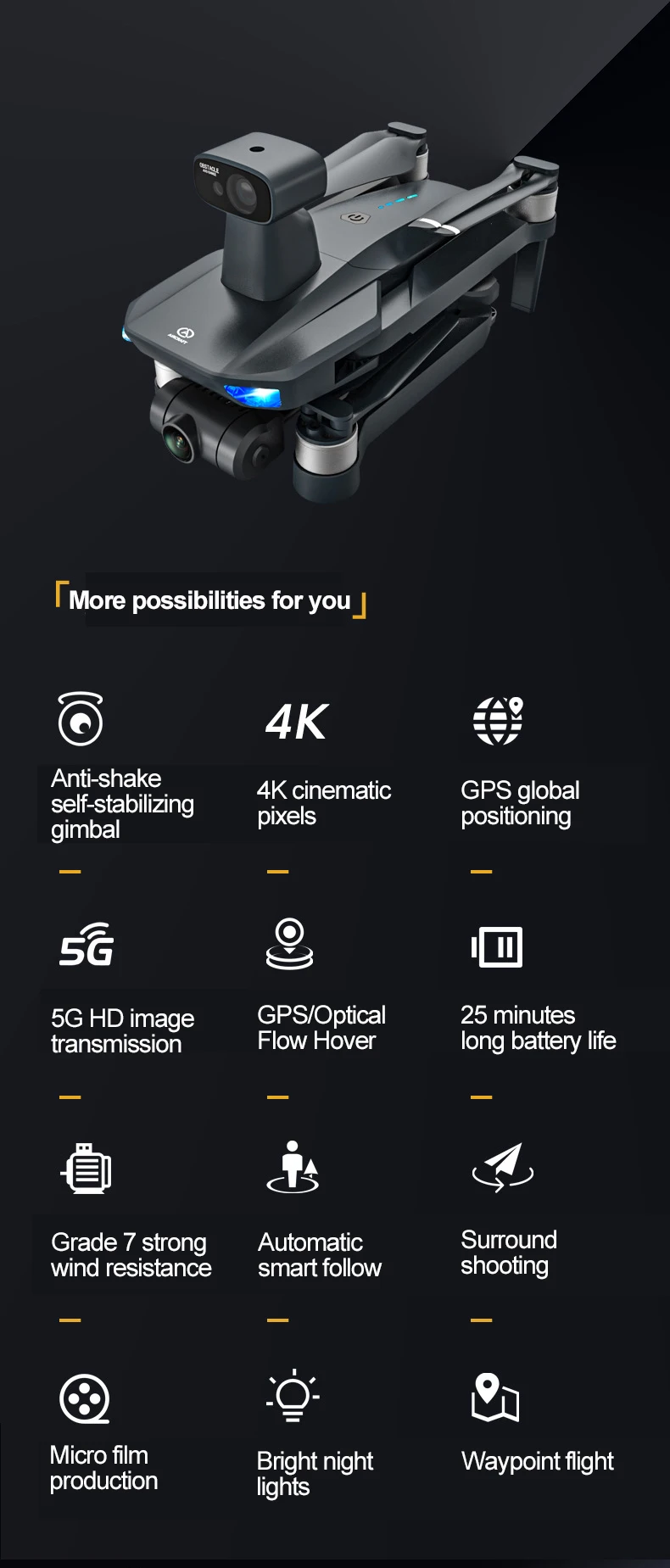 Drone Factory 8813 Pro Drone-professional with 2-Axis Gimbal Gps Drone With 4k Camera 5g Wifi Fpv Rc Quadcopter for Adult