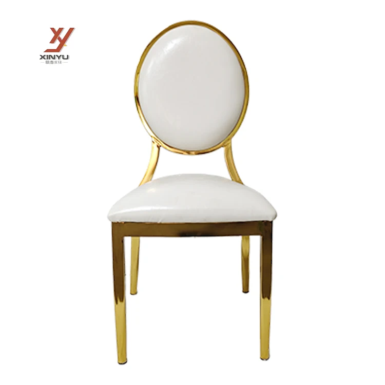 Outdoor Hotel Furniture Special Modern Golden Event Stainless Steel Wedding Guest Dining Chairs For Decor And Weddings