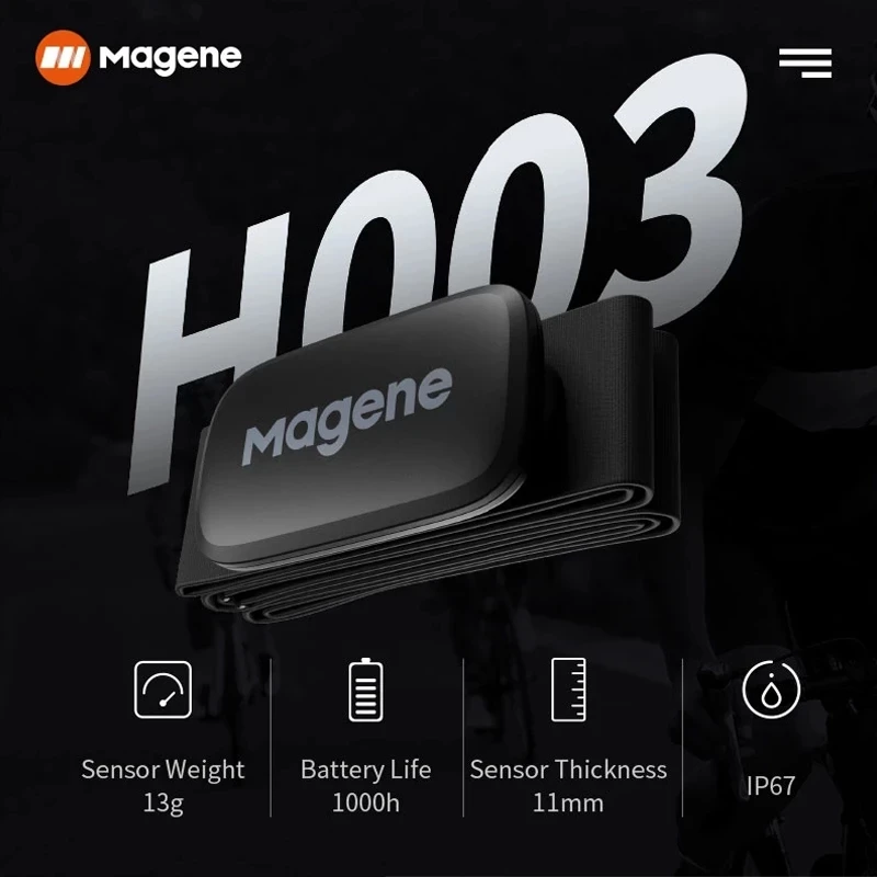 Монитор сердечного ритма Magene H003 измеритель датчик с нагрудным ремешком для велоспорта компьютера Wahoo Garmin