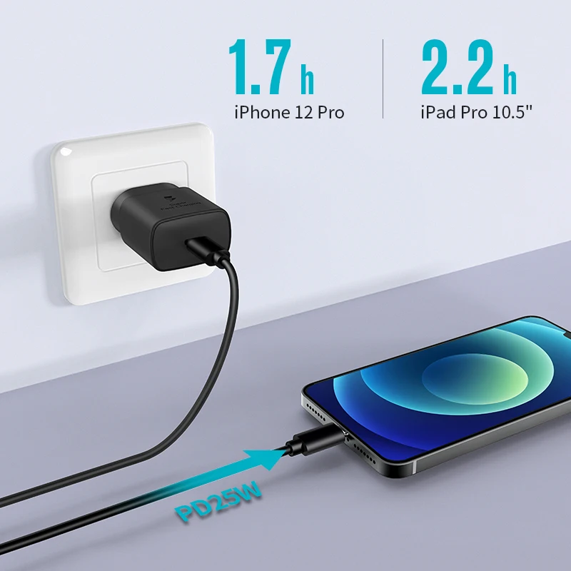 PD 25W EU US Portable Mini Wall Charger Quick Charging For XiaoMi Huawei iPhone