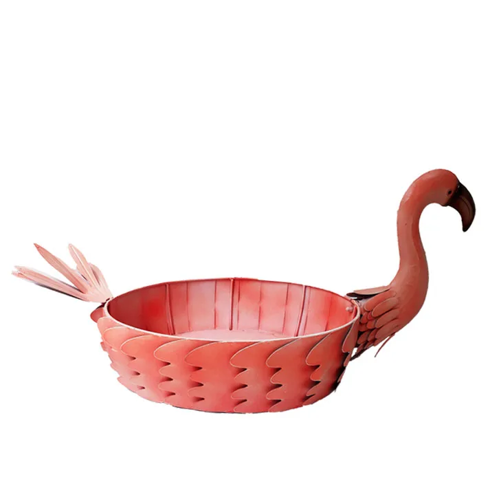 
Wholesale High Quality swan metal sculpture decoration animal basket for home garden storage 