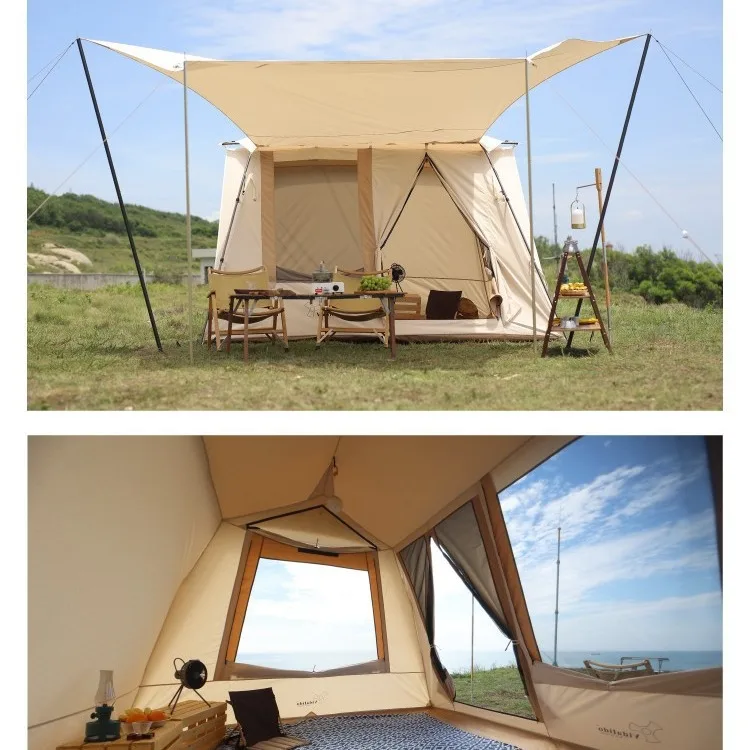 Vidalido Singhi  House Outdoor Exquisite Camping Retro Tc Cotton Luxury American Bow Multi-Person Camping Tent