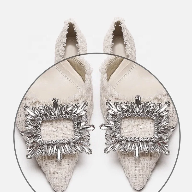 Wholesale Diamond Accessories High-heeled Shoes Diamond Buckle Metal Shoe Buckle Custom