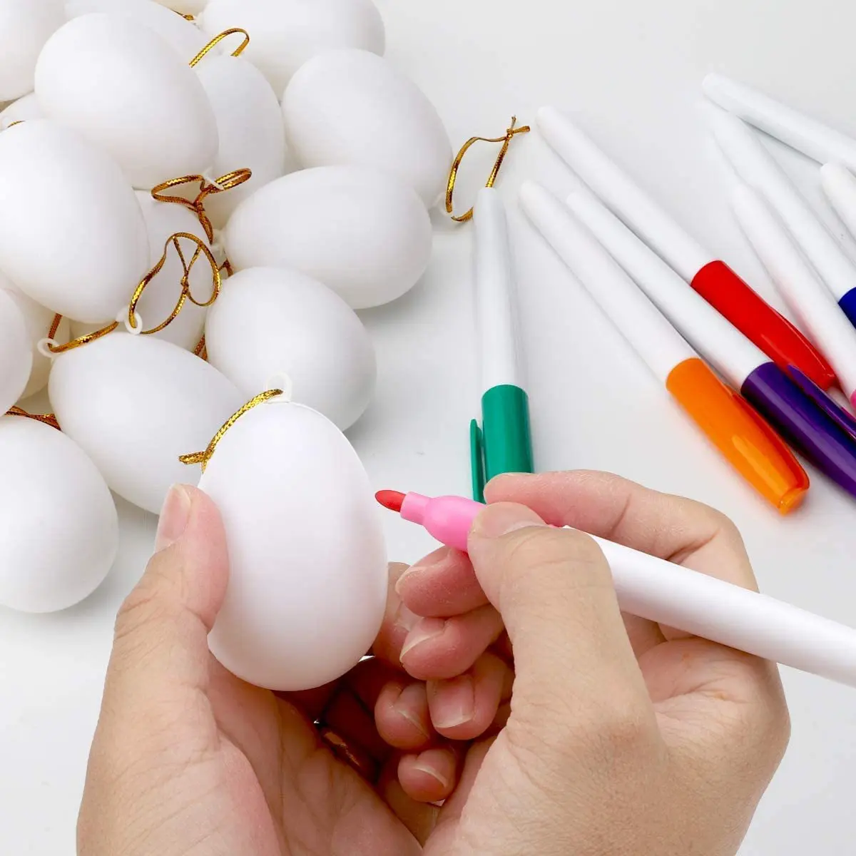 6/8/10/12/15/20cm White plastic easter eggs DIY plain easter eggs for kids