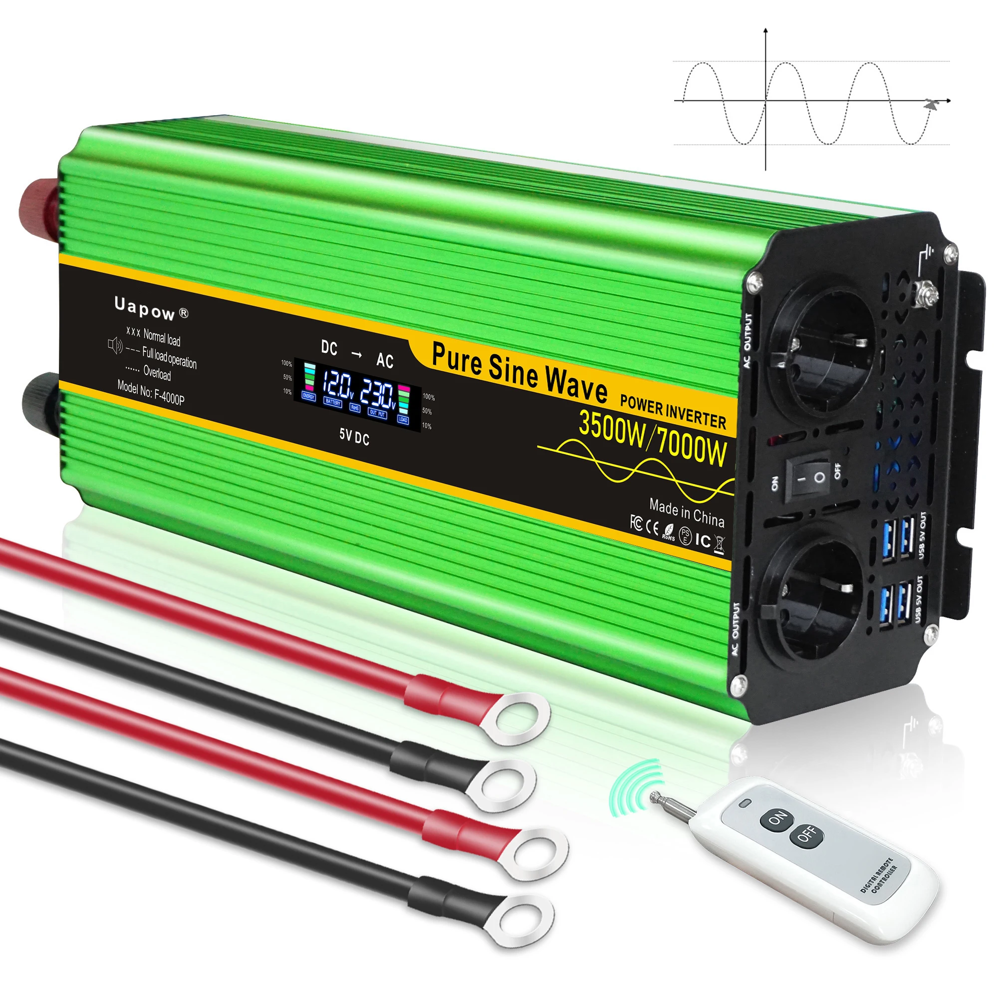 Pure Sine Wave 12V 24V DC to AC Power inverter Off Grid 3000W Solar Inverter 3500W for home appliances 220V 240V High Efficiency