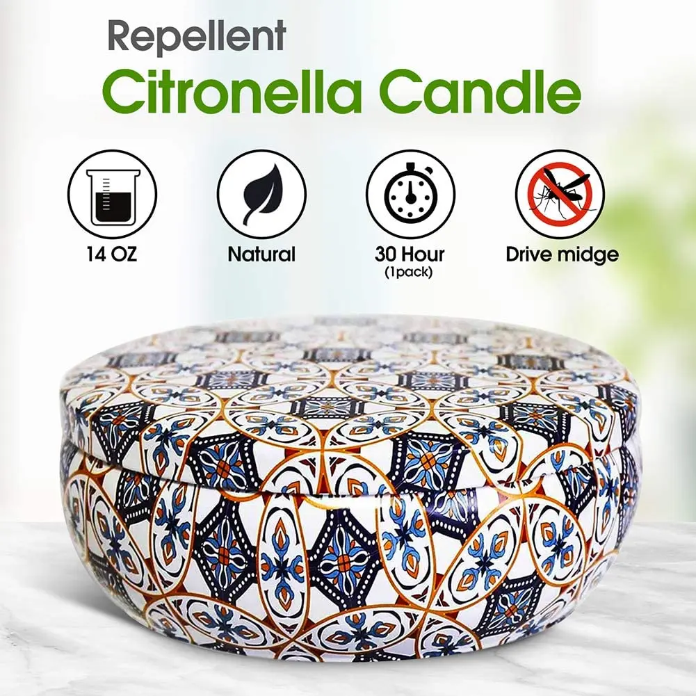 3 Wicks Scented Candle Citronella Plant Oil Mosquito Repellent Soy Aromatic Candles Sets Of 3