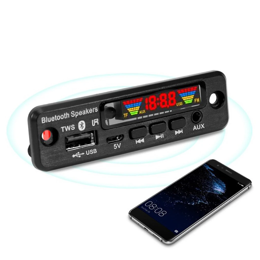 Wireless speaker TWS power amplifier module lossless APE decoding FM radio color spectrum scheme board