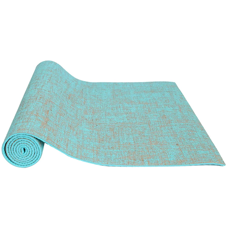 2023 eco friendly natural rubber organic hemp yoga mat/ jute linen and non slip yoga mat