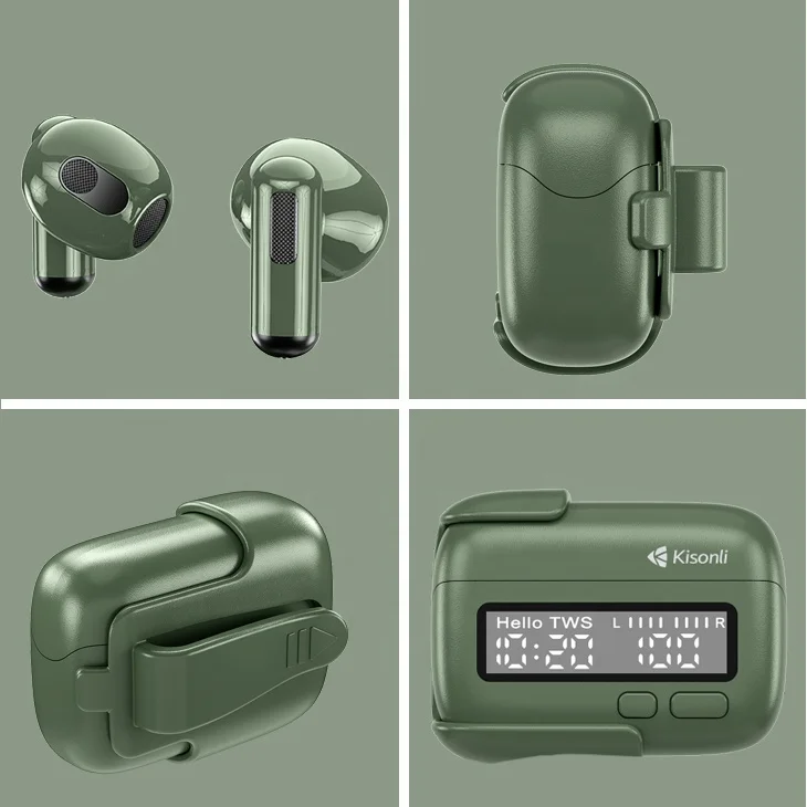 OEM Original Blue tooth Wireless Earphones Earbuds Wireless LCD display Headphones with Type-c