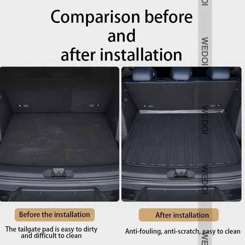 2023 Luxury Car  Rear Trunk  Mats for VW ID6 Heat Insulation for All Weather Car Floor Mats Waterproof Car Inside  Protection