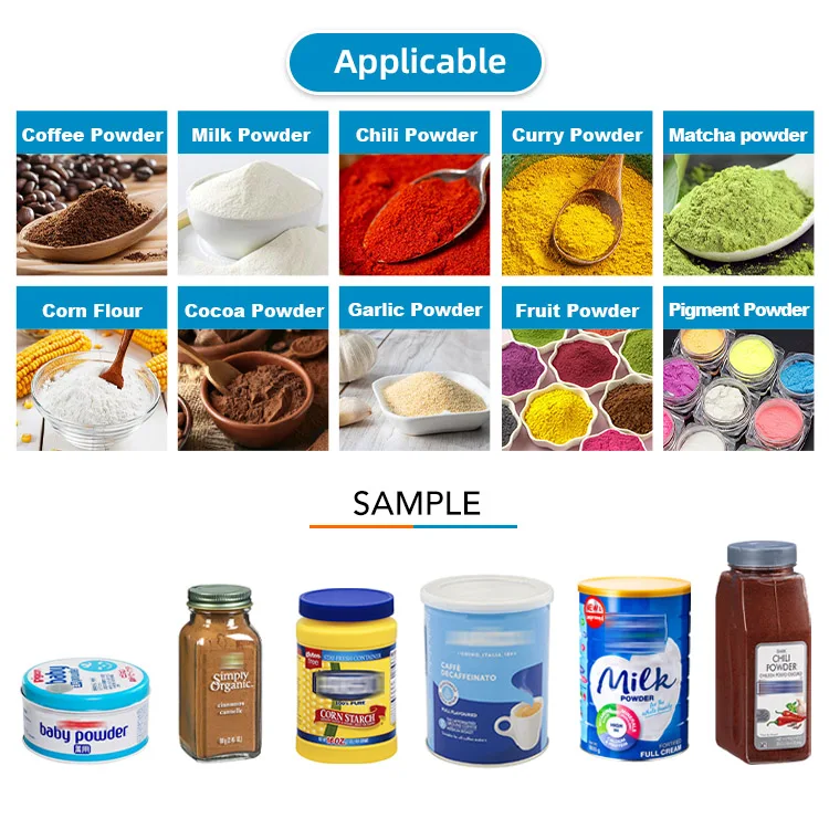 High speed automatic protein powder flour matcha coffee cocoa powder can filling machine