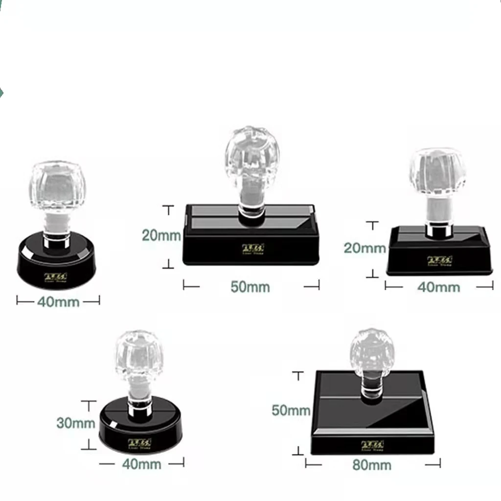 factory direct sale round  square  oval rectangle  lizao flash stamp crystal stamp