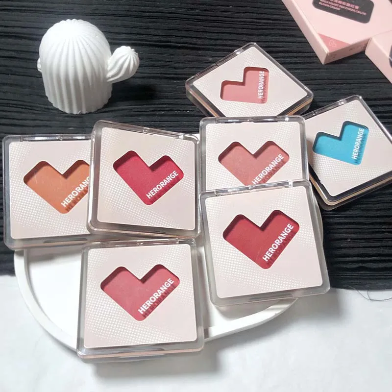 Private Label 7 Color Walking Heart Blush Cream Matte Long Lasting Waterproof Custom Logo maquillaje al por mayor