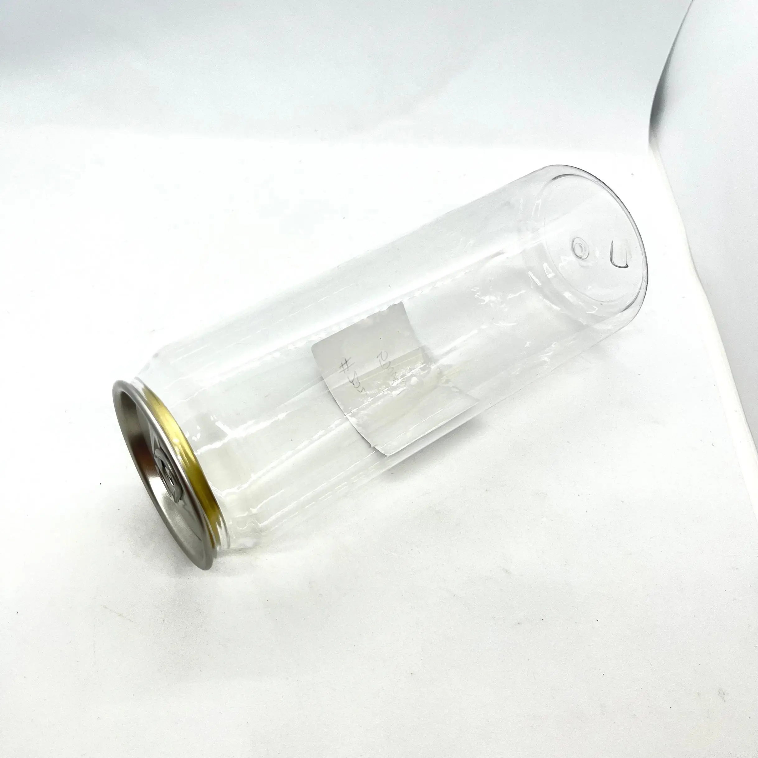 Wholesale 500 Ml  16 Oz Transparent  Empty Cold Drinks Plastic Soda Can/ Clear  PET  Can For Beverages / Bulk Soda Cans