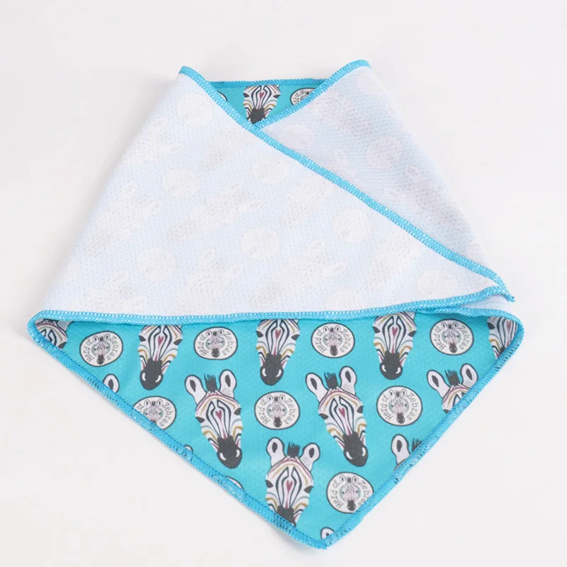 Pet Accessories Free Design Custom Printed Pet Polyester Cartoon Pattern Triangle Scarf Dog Bandana